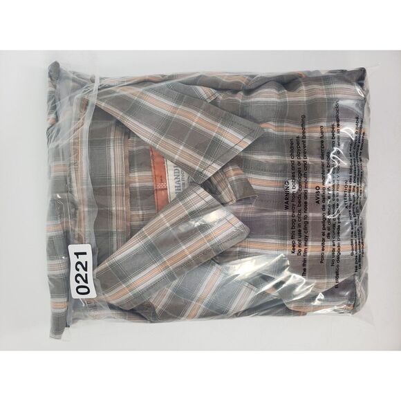 Panhandle Rough Stock Western Size Large Plaid w/ Snap Button Accent Flip Cuffs - Picture 8 of 8